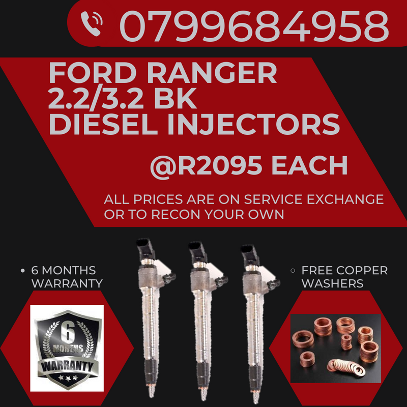 FORD RANGER 2.2/3.2 BK DIESEL INJECTORS/ WE RECON AND SELL ON EXCHANGE