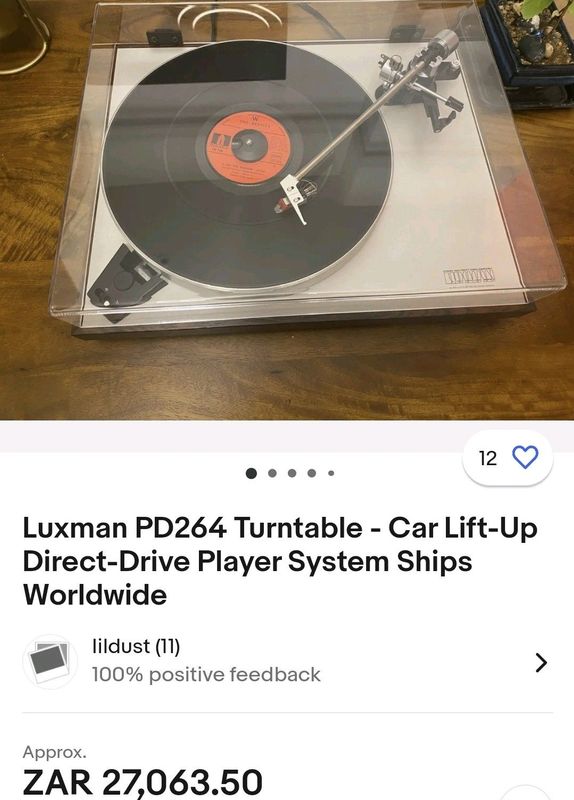 Luxman PD264 Direct Drive Turntable With Goldring 10-40 Cartridge