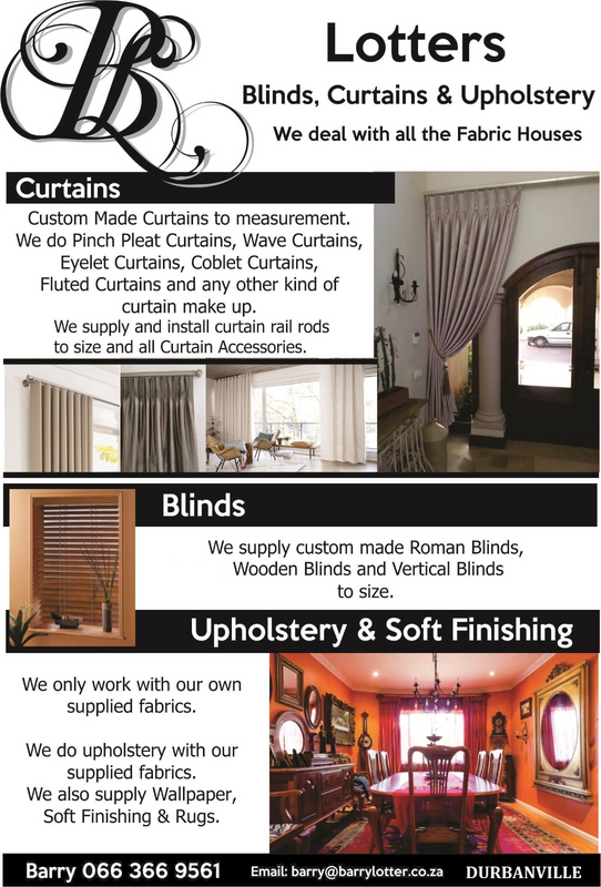 Custom Made Curtains . Blinds . Re Upholstery . Wallpaper