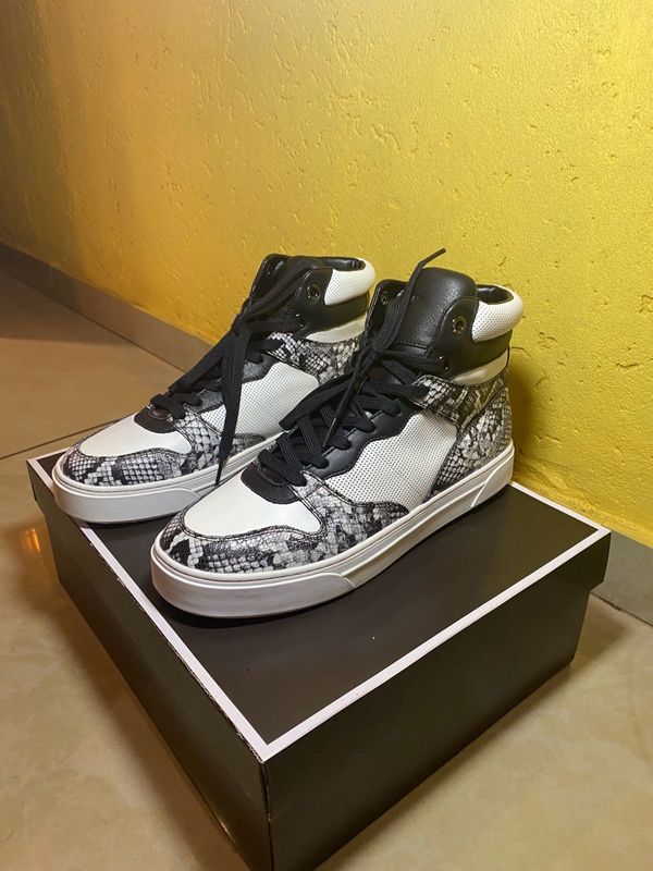 Micheal Kors - Barett Snake Embossed Leather High-Top Sneaker