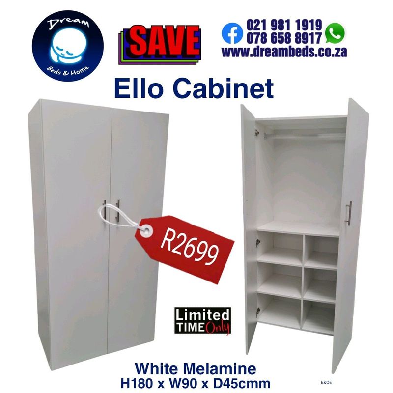 New Cabinette Closet Drawers st Factory Prices frm R1699