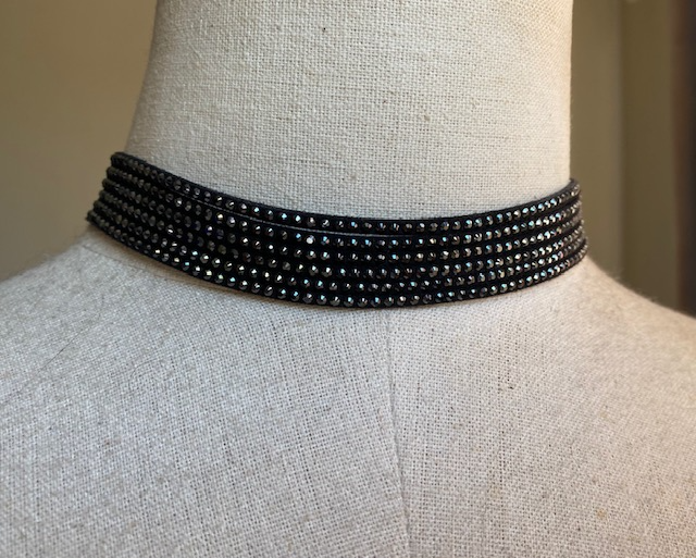 Swarovski Black Crystal Bracelet (or necklace) with two closure size options