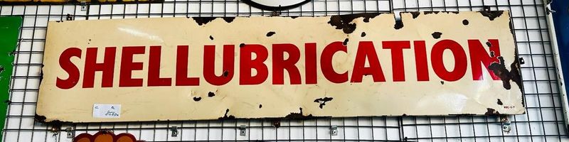 Shell Lubrication Enamel Sign