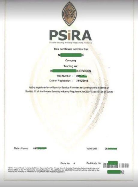 Psira Registered Company For Sale. Ready to trade!