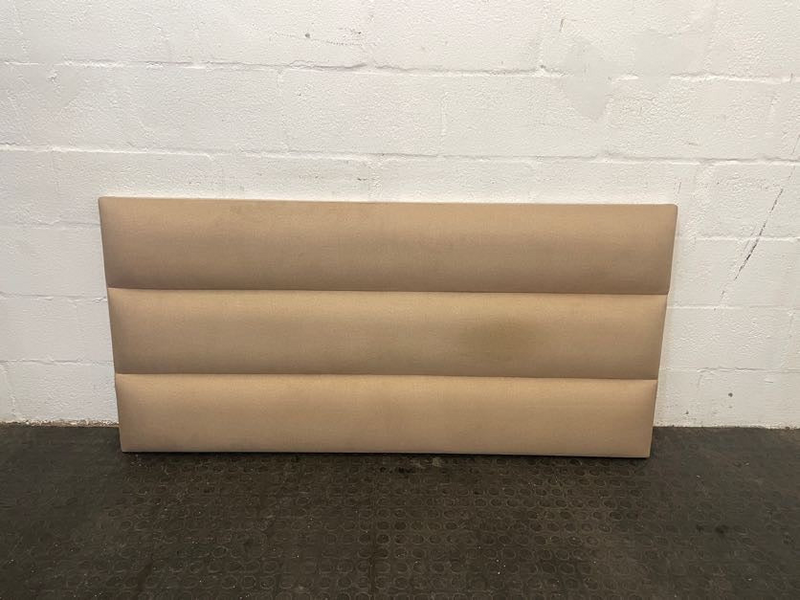 Cream Material Ribbed Double Bed Headboard- A44071