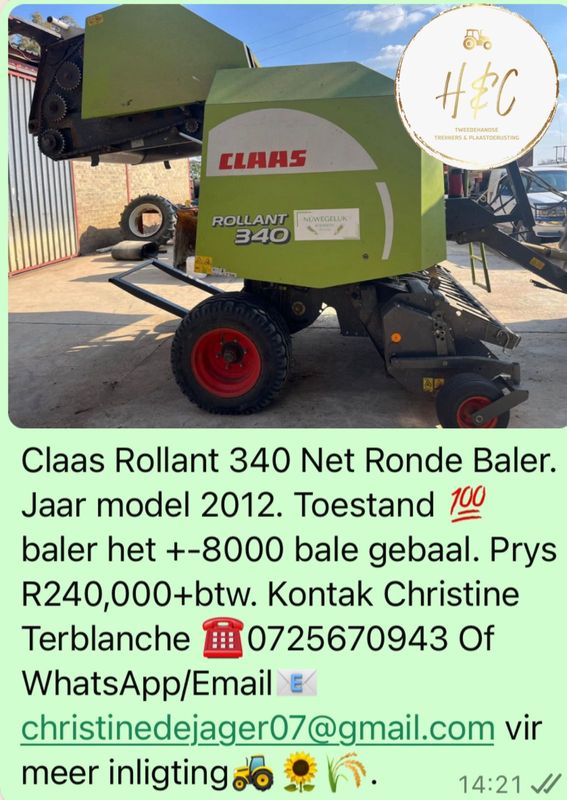 Claas Rollant 340 Net Ronde Baler