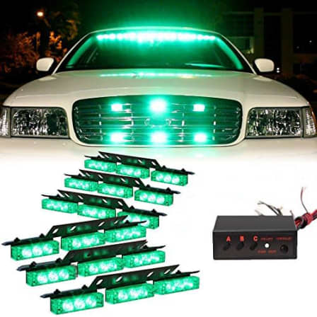Refreshing Green LED Flash Strobe Grille Bumper Cluster Lights. Kit of 54 LED Lights. Brand NEW