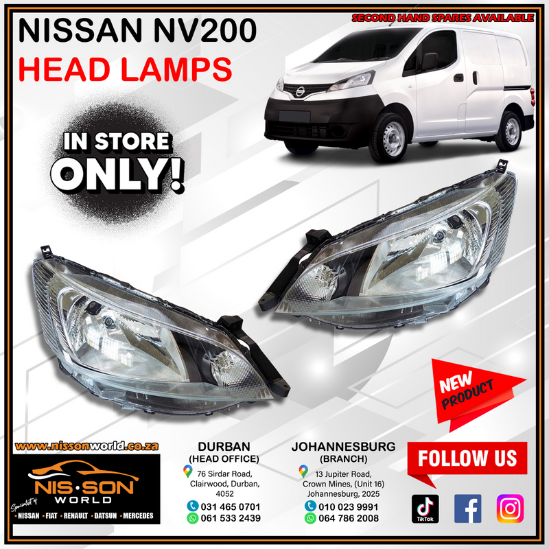 NISSAN NV200 HEAD LAMPS