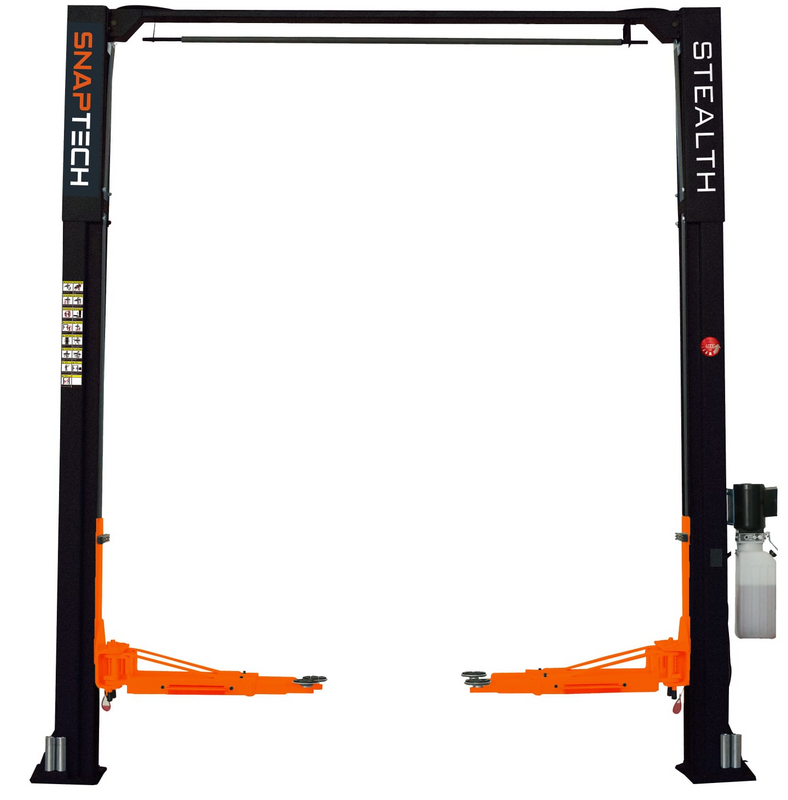 Popular car hoists/lifts - 2 post, base free SNAPTECH STEALTH - robust and well priced