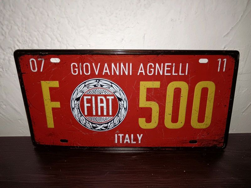 Fiat 500 garage Sign