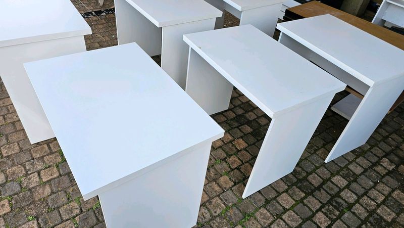 White desks for student accommodation