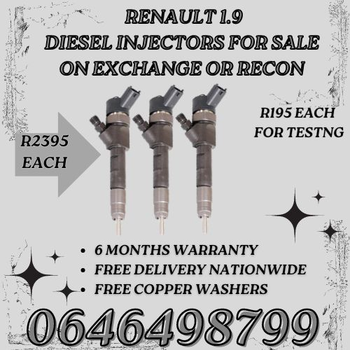 Renault 1.9 diesel injectors for sale on exchange with 6 months warranty
