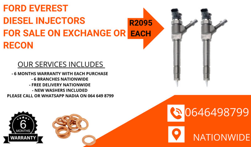 Ford Everest diesel injectors for sale on exchange - we test and recon with 6 months warranty.