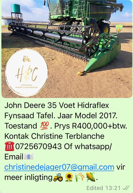 John Deere 35 Voet Teraflex Tafel.