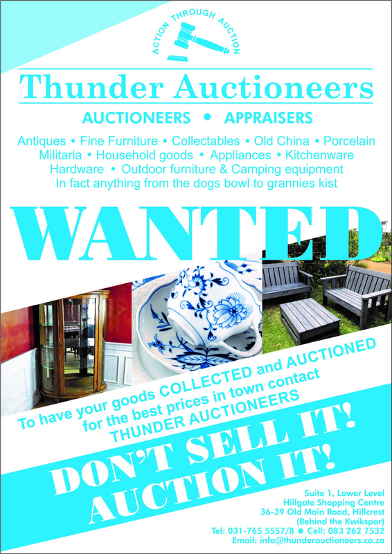 WANTED - Ad posted by Thunder Auctioneers