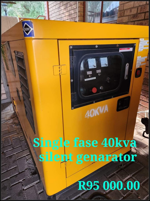 1x Single Phase 40kva Deisel Generator &amp; 1x 3 Phase 100kva Diesel Generator