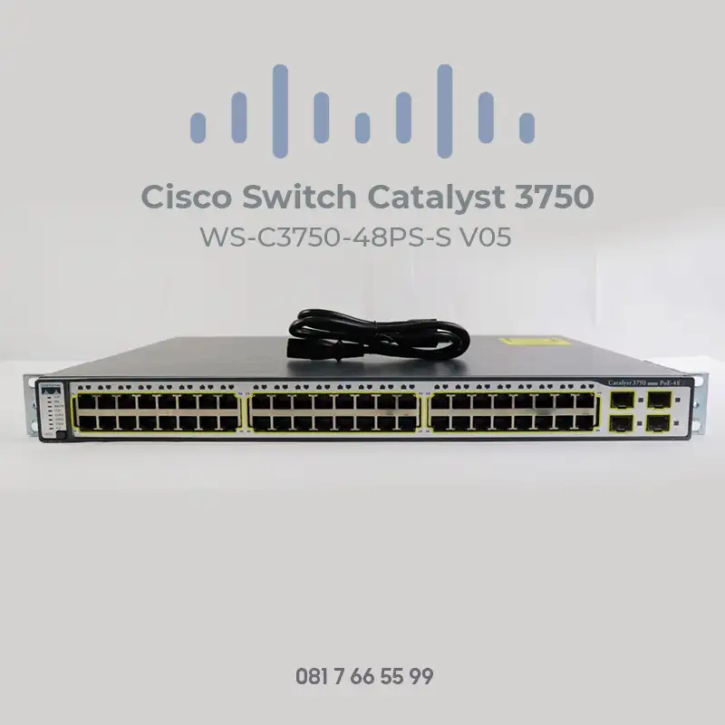 Cisco Catalyst 3750 48-Port 10/100 PoE &#43; 4 SFP &#43; IPB Image Network Switch
