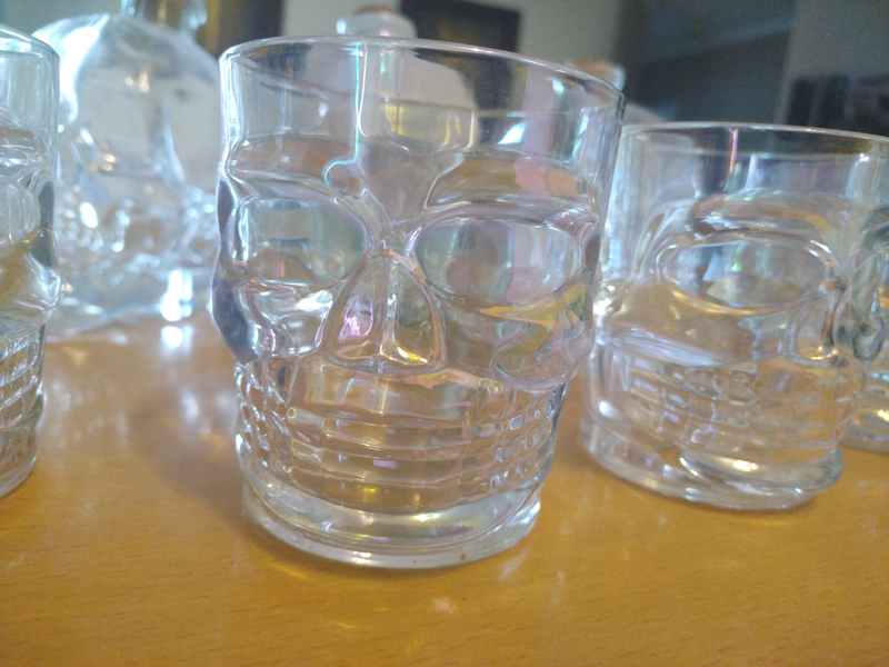 Skull Glass Vodka Decanter Set