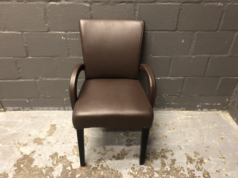 Leather Dining Chair in Brown - REDUCED-