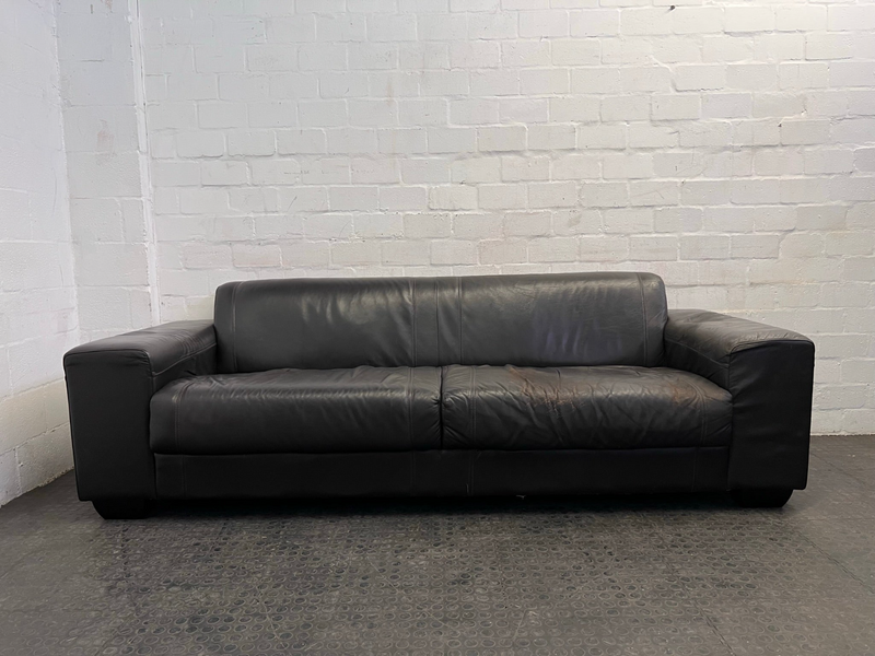 Brown Pleather 3 Seater Couch -  REDUCED- A46987