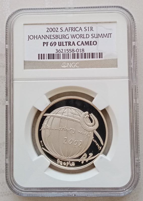 2002 JHB World Summit proof silver R1 NGC PF69 UC
