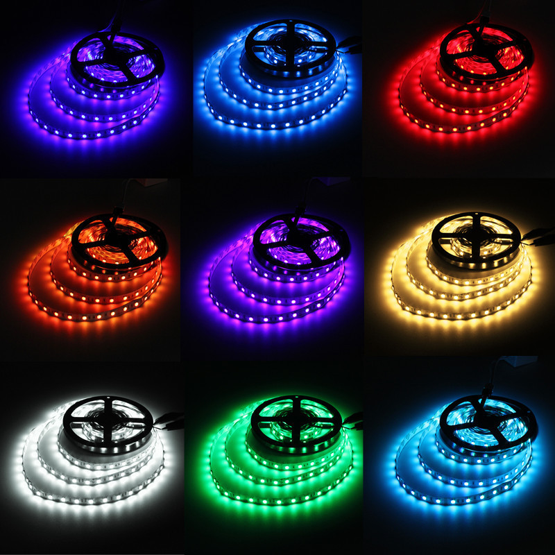 LED Strip Lights 12Volts Non-Waterproof SMD5050 in 5-metre Rolls. Assorted Colours. Brand New Items.