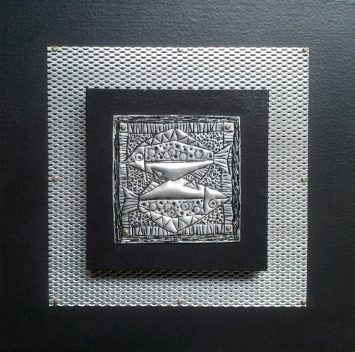 Silver Fish Wall Art - Hand Beaten , One of a Kind