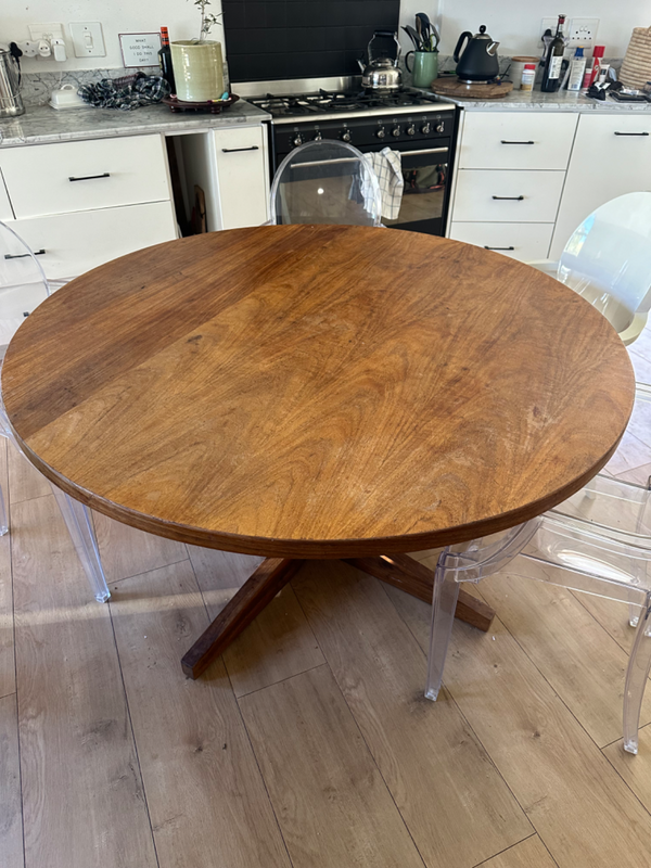 Solid Kiaat wooden dining table