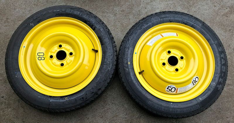 BRAND NEW!!! 2× 15 Inch 4×100 Space Saver Rim And Tyre R1500 Each