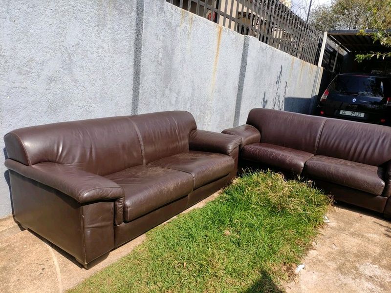 Genuine leather couches, used,still in good condition