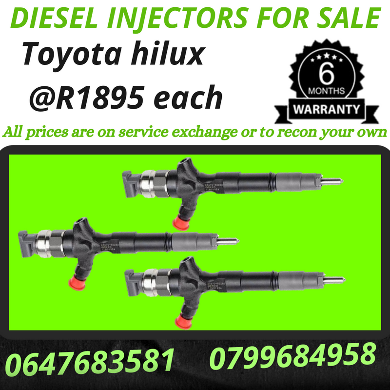 TOYOTA HILUX DIESEL INJECTORS FOR SALE 6 MONTHS WARRANTY