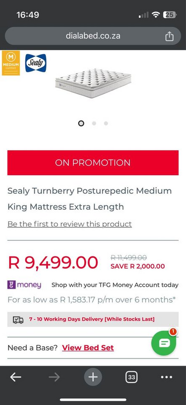 Sealy Turnberry Posturepedic Medium King Mattress Extra Length
