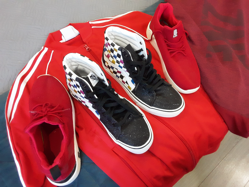 Adidas jackets and 2 pairs of shoes for sale in a bundled price - looking to sell them ASAP.