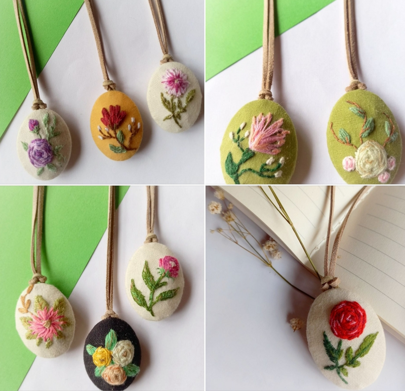 Embroidery necklaces