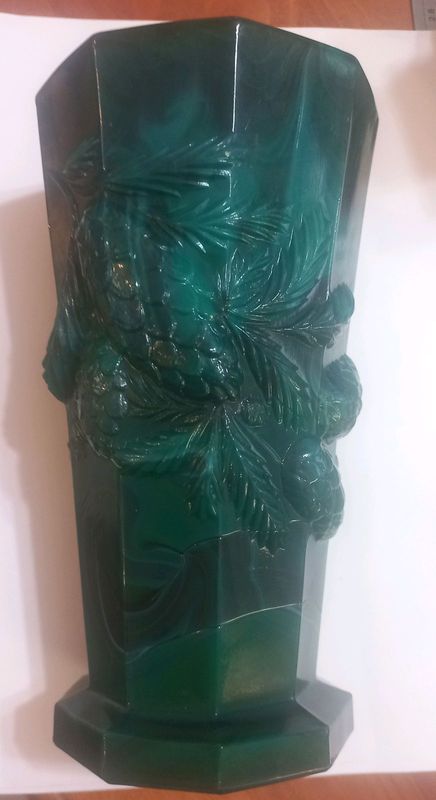 Reduced Russian Green Glass vase beautiful