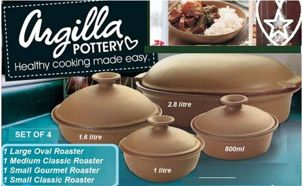 Stylish Argilla Cookware Set * Oven to Table * Ideal for Beginners * Best Roaster