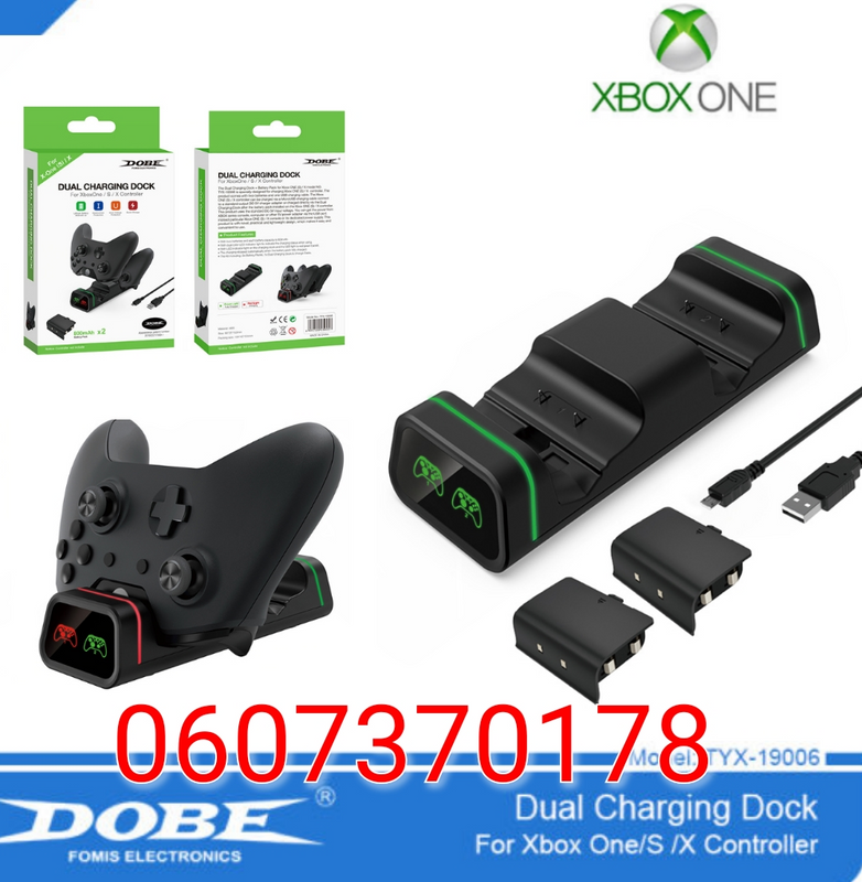 Xbox One Dual Charging Dock with LED and Battery Packs (Brand New)
