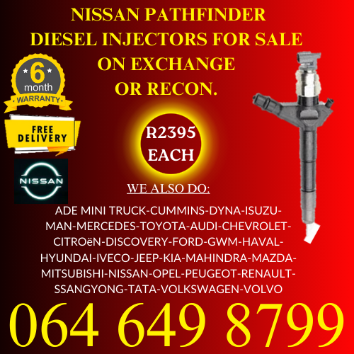 Nissan Pathfinder diesel injectors for sale on exchange 6 months warranty.