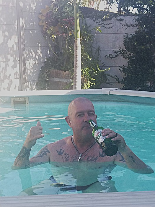 OUR CUSTOMER  ENJOYING HIS HYDRIUM POOL DURING THE SCORCHING HEAT IN CAPE  TOWN!!