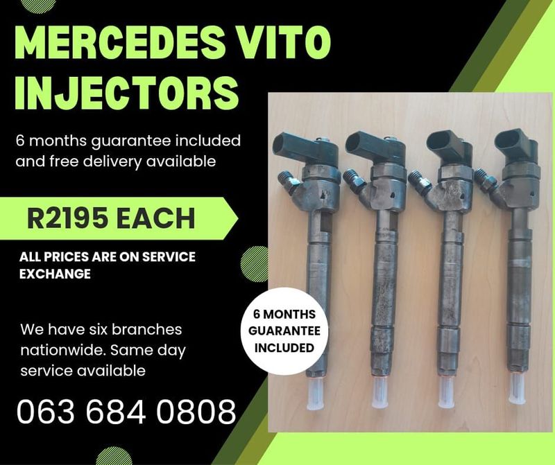 MERCEDES BENZ VITO DIESEL INJECTORS FOR SALE WITH WARRANTY ON
