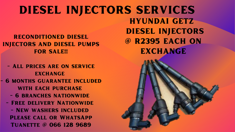 HYUNDAI GETZ DIESEL INJECTORS FOR SALE ON EXCHANGE OR TO RECON YOUR OWN