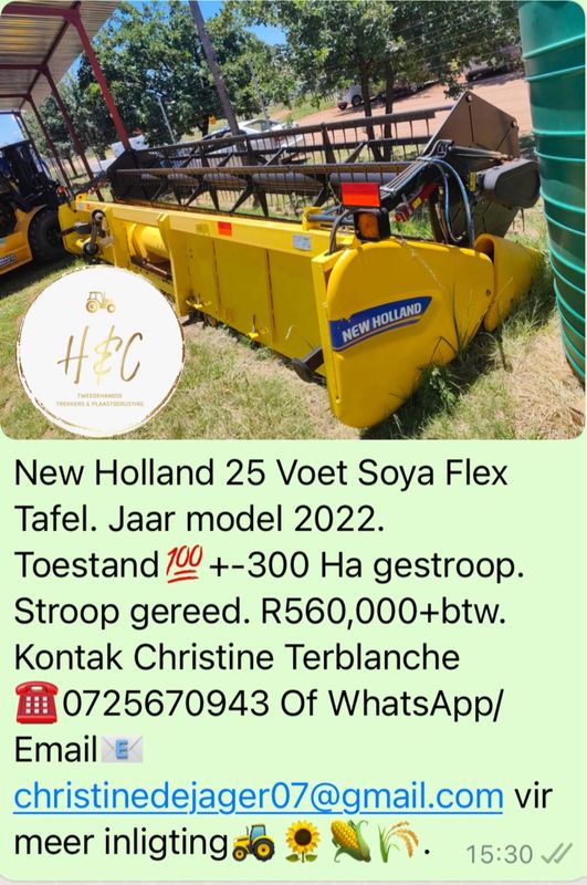 New Holland 25 Voet Flex Soya Tafel.