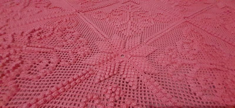 Pink Crochet Bedspread