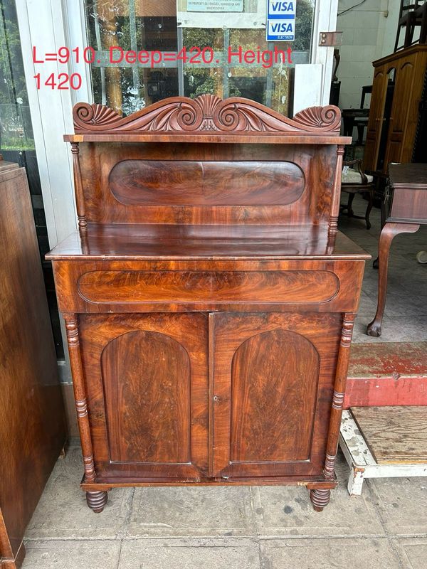 Antique mahogany wood chiffonier cabinet