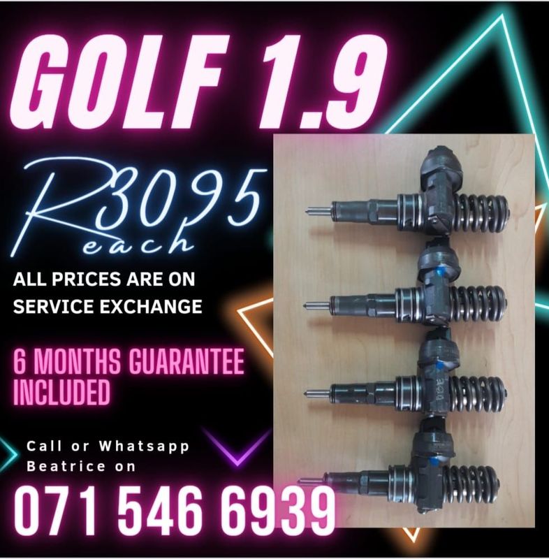 GOLF 1.9 DIESEL INJECTORS FOR SALE WITH WARRANTY ON
