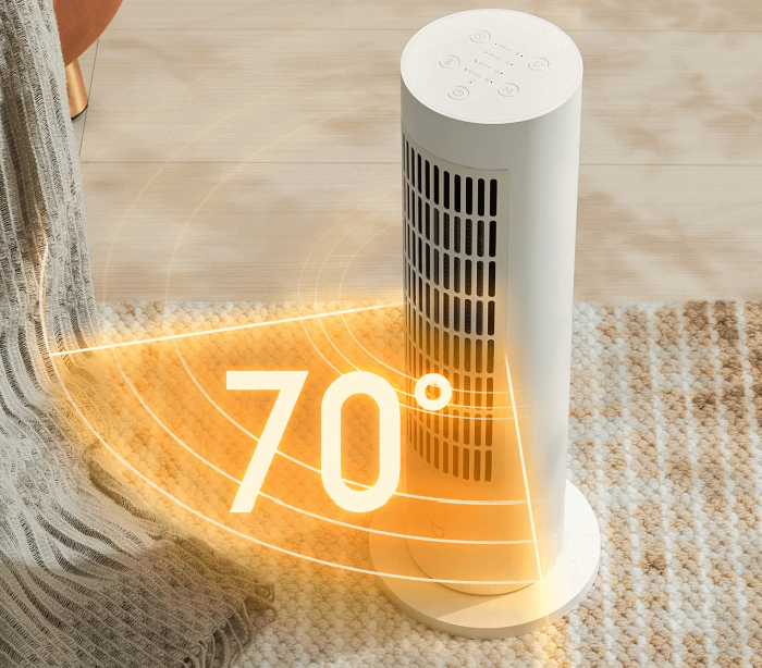 XIAOMI SMART TOWER HEATER LITE EU REDUCING POWER CONSUMPTION AUTOMATICALLY.