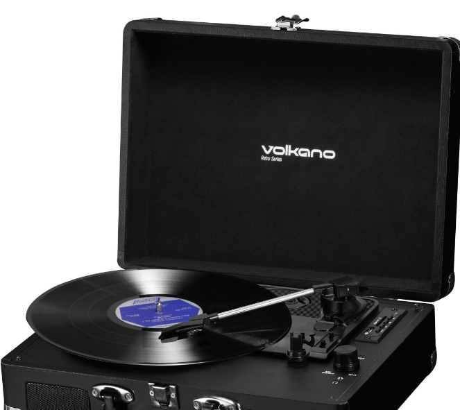 Recoverable Volkano Retro Series Portable Vinyl Player and Bluetooth Speaker -- A48225