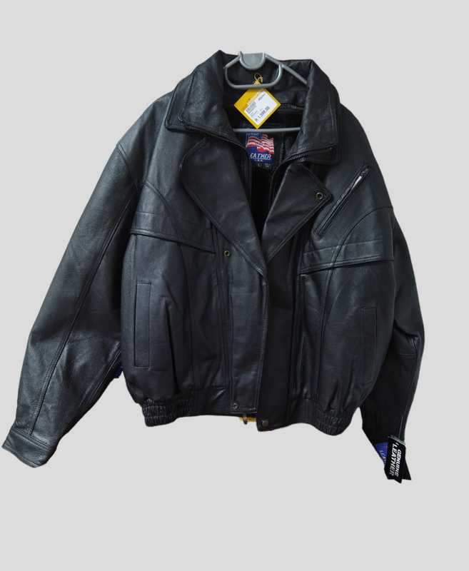 Motorcycle Leather Jacket Large