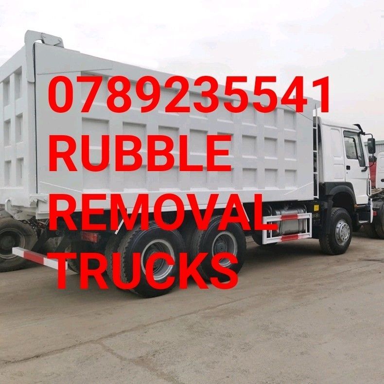 Big trucks to remove rubble