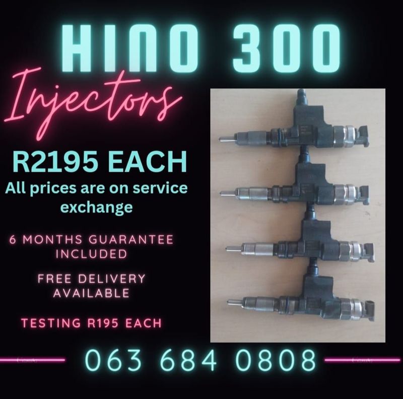 HINO TRUCK 300 DIESEL INJECTORS FOR SALE WITH WARRANTY
